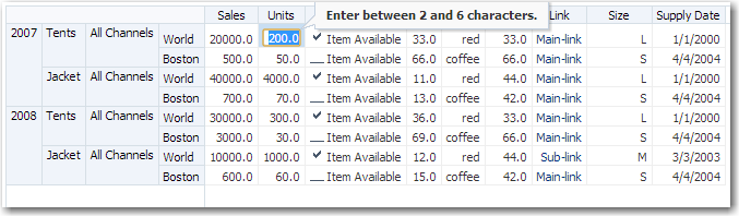 Data cell open for direct editing.