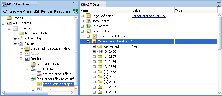 ADF Data Window Executables Node