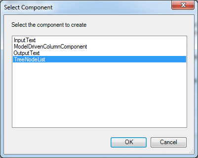 Select Componentダイアログ