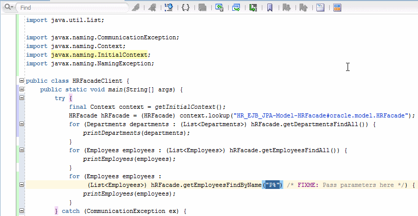 HRFacadeClientのJavaコード