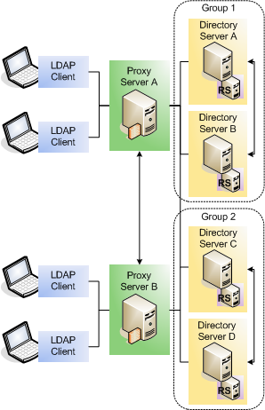Topology with proxy servers - RS and DS on same hosts.