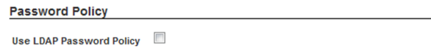 Password Policy section of LDAP configuration