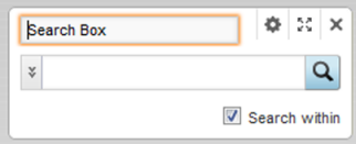 Search Box component showing the component title as an editable field