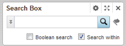 Example of a Search Box component with no search term entered