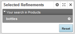 Search breadcrumb on the Selected Refinements component