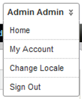 User menu within an application