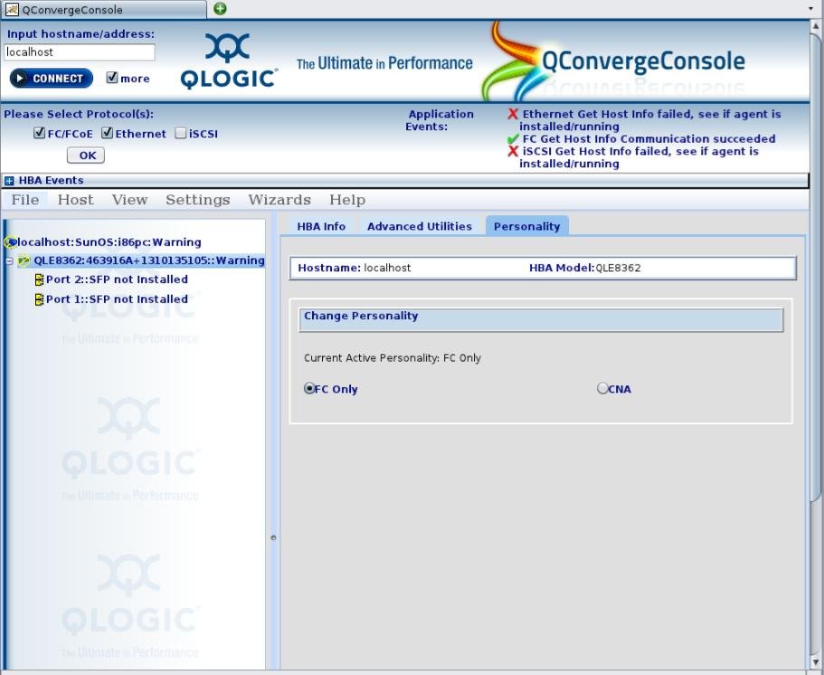 image:QConvergeConsole アプリケーションの「Personality」タブを示した図。