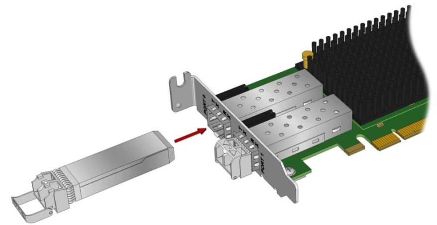 image:광 트랜시버 설치를 보여주는 그림입니다.