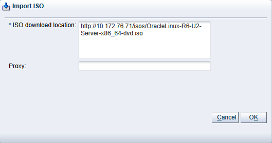 This figure shows the Import ISO dialog box.