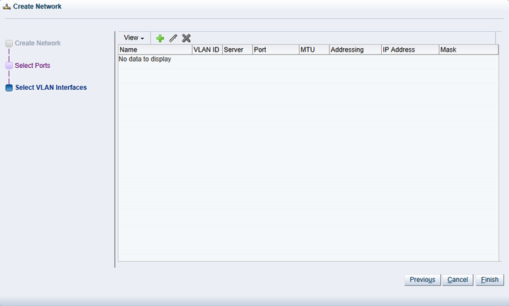 This figure shows the Select VLAN Interfaces step where you select VLAN Interfaces to include in your network.