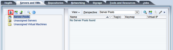 This figure shows the Discover Servers icon in the Servers and VMs tab.