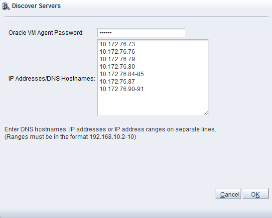 This figure shows the Discover Servers dialog box.