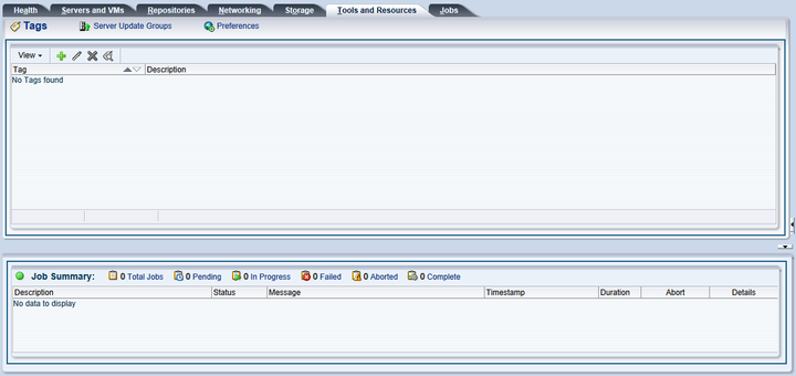 This figure shows the Tools and Resources tab with the Tags subtab displayed.