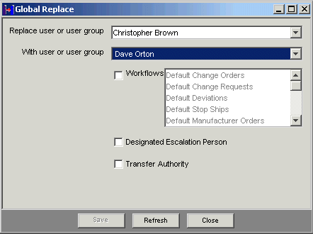 Global Replace window