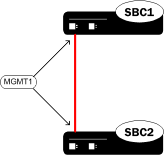 This diagram shows the Mgmt1 connections between two SBCs.