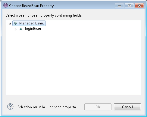 Choose Bean/Bean Property Dialog