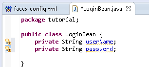 LoginBean Class with New Variables