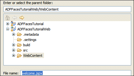 New JavaServer Page Dialog