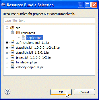 Resource Bundle Selection Dialog
