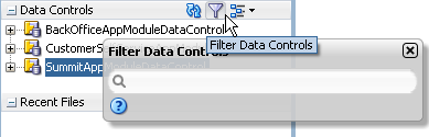 「フィルタ」アイコンがクリックされた「データ・コントロール」パネル