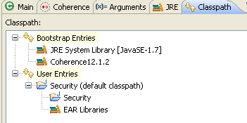 AccessControlExampleプログラムの「Classpath」タブ