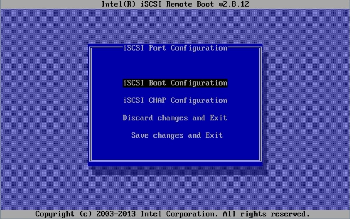 image:Image de la page de la configuration de l'initialisation iSCSI du BIOS.