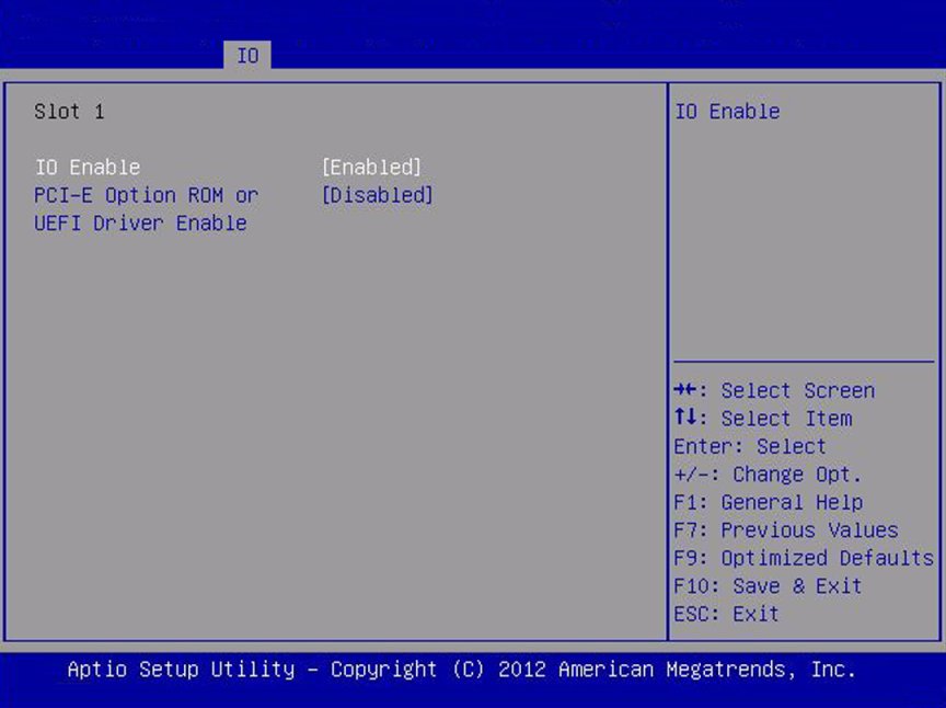 image:Image des options pour l'emplacement 1 dans l'onglet IO.