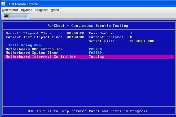 image:Pc-Check の「Continuous Burn-in Testing」ページを示す図。