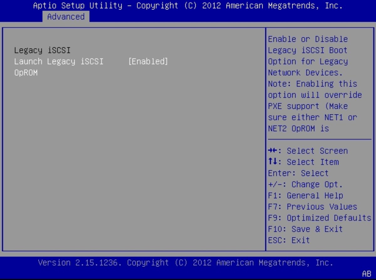 image:「Launch Legacy iSCSI」ウィンドウの図。