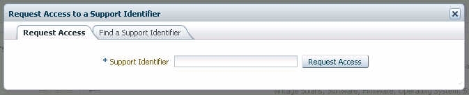 image:「Find a Support Identifier」ウィンドウのスクリーンショット。