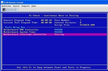 image:Pc-Check Continuous Burn-in Testing 페이지를 보여주는 그림입니다.