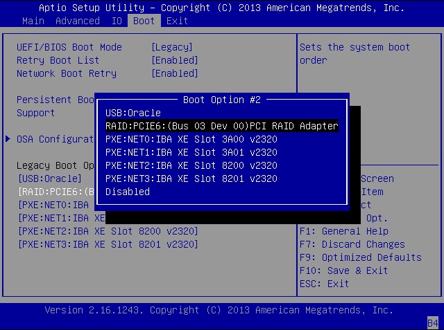 image:图中显示选定了引导顺序的 BIOS 设置实用程序 “Boot“ 屏幕。