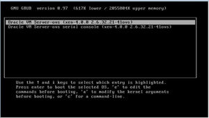 image:Gráfico en el que se muestra el menú GRUB de Oracle VM.