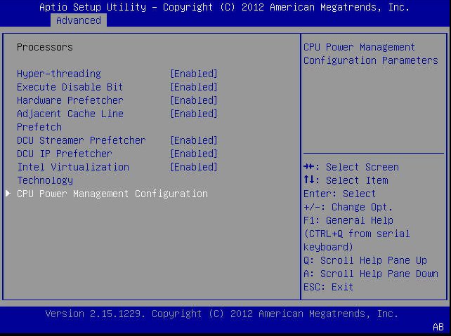 image:BIOS 設定ユーティリティー「Advanced」メニュー画面のスクリーンショット