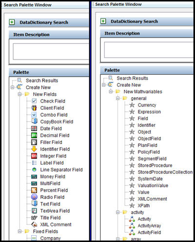 Search Palette Window