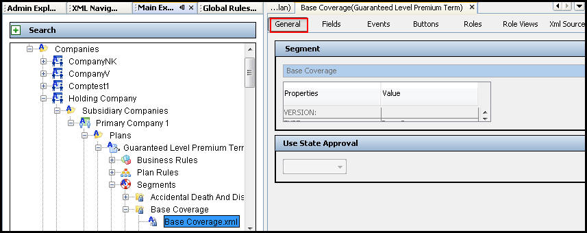 Segment General Pane