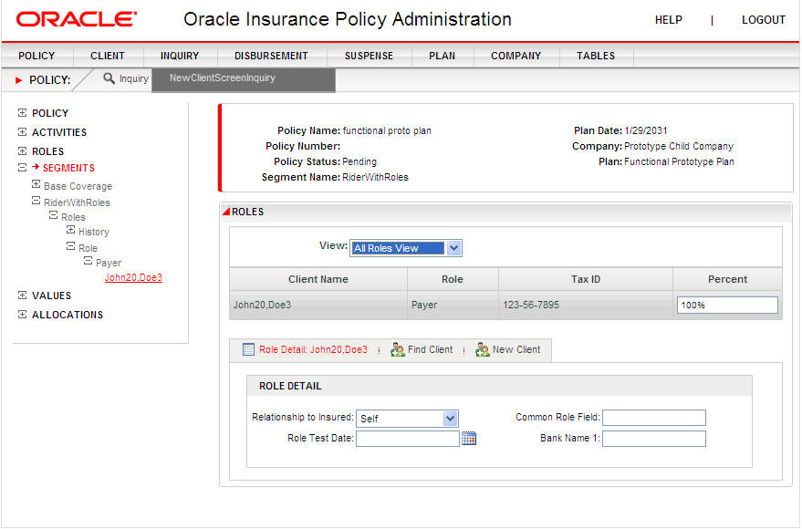 Segment Role Screen image