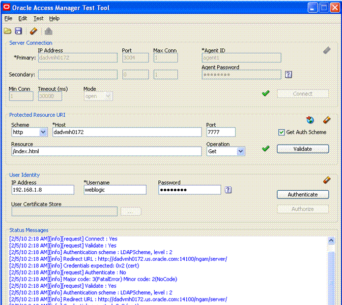 Access Tester Console