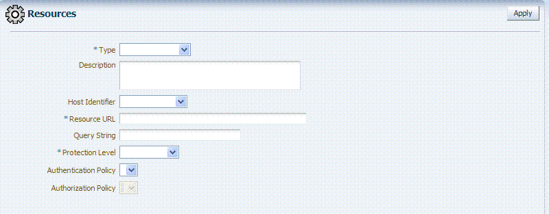 Resources Page in Application Domain