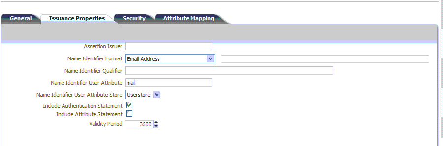 Issuance Properties: SAML Token