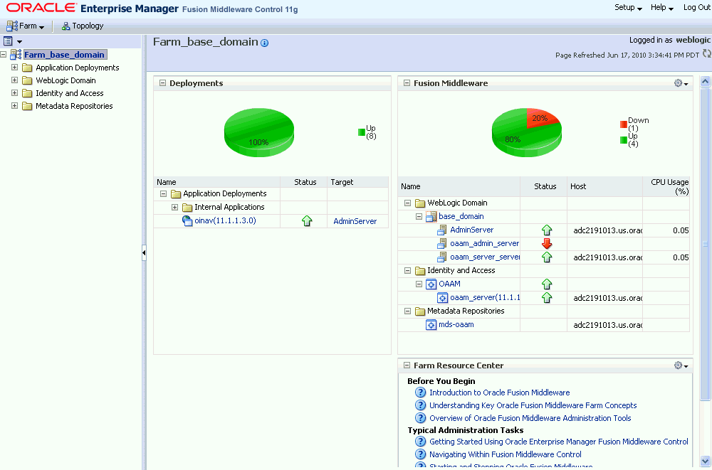 OAAMファーム・ページが示されています。