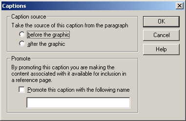 グラフィックの書式設定: 「キャプション」ダイアログ
