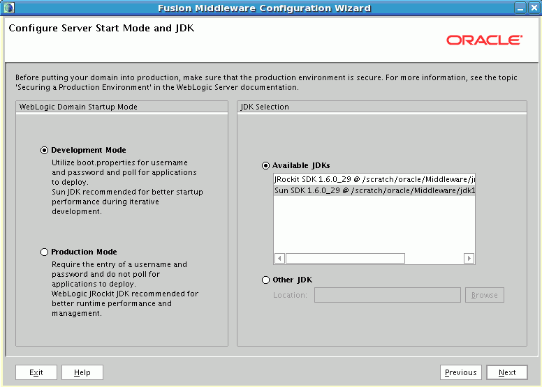 Oracle BPM Suiteの構成ウィザード画面