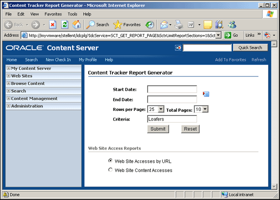 Content Trackerレポートの生成