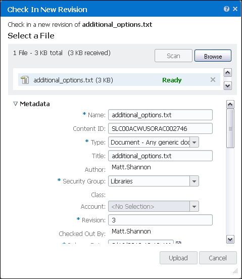 「新規リビジョンのチェックイン」フォーム