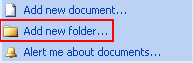 タスク・ペインの「ドキュメント」セクション: 新しいフォルダの追加