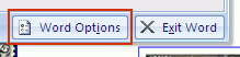 Officeボタンのメニュー: Wordのオプション