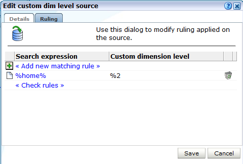 Custom dimension ruling dialog