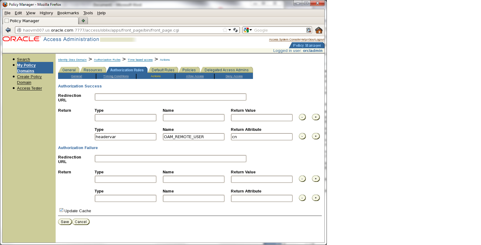 Ошибка операции oracle access manager