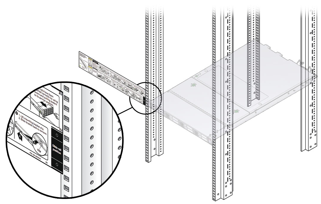 イメージ: ラック取付け位置の確認に使用される設置カードを示す図。
